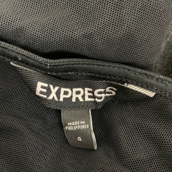 Express Shimmer Cut Out Bodycon Mesh Low Back Dress - Picture 4 of 17